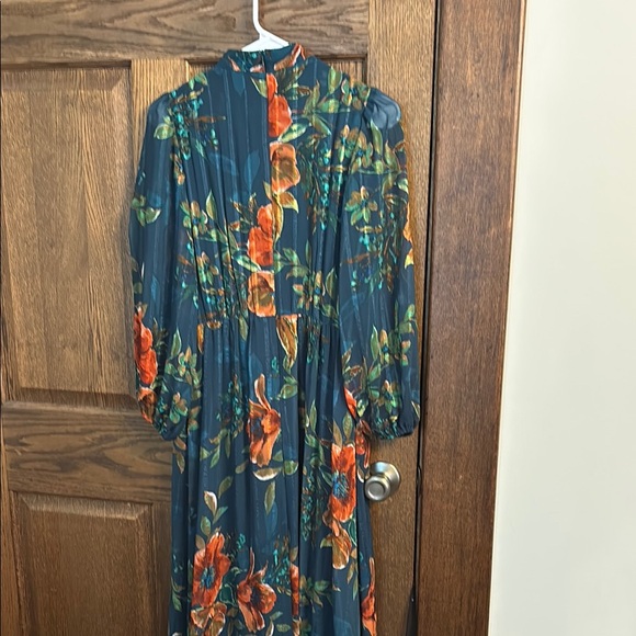 Not for sell! Sold in a trade! 
Floral Maxi Dress - Teal and Orange - Picture 6 of 7